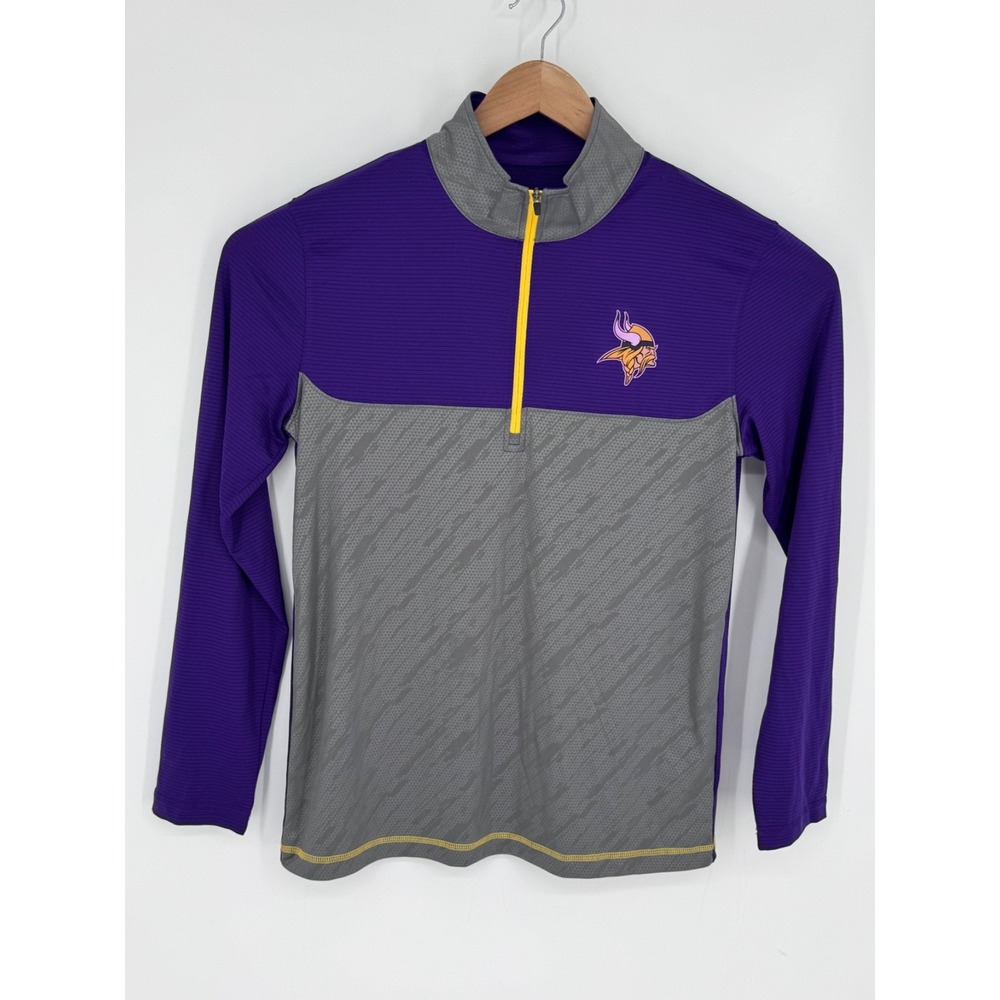 NFL Team Apparel TX3 Cool Men's 1/4 Zip Minnesota Vikings Sz Medium Pullover G4